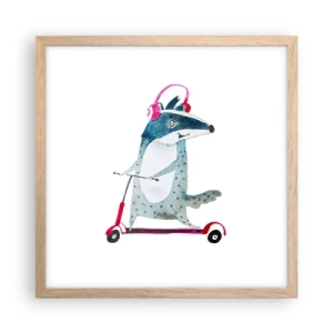 Poster in cornice rovere chiaro - Tassi di gioia - 40x40 cm