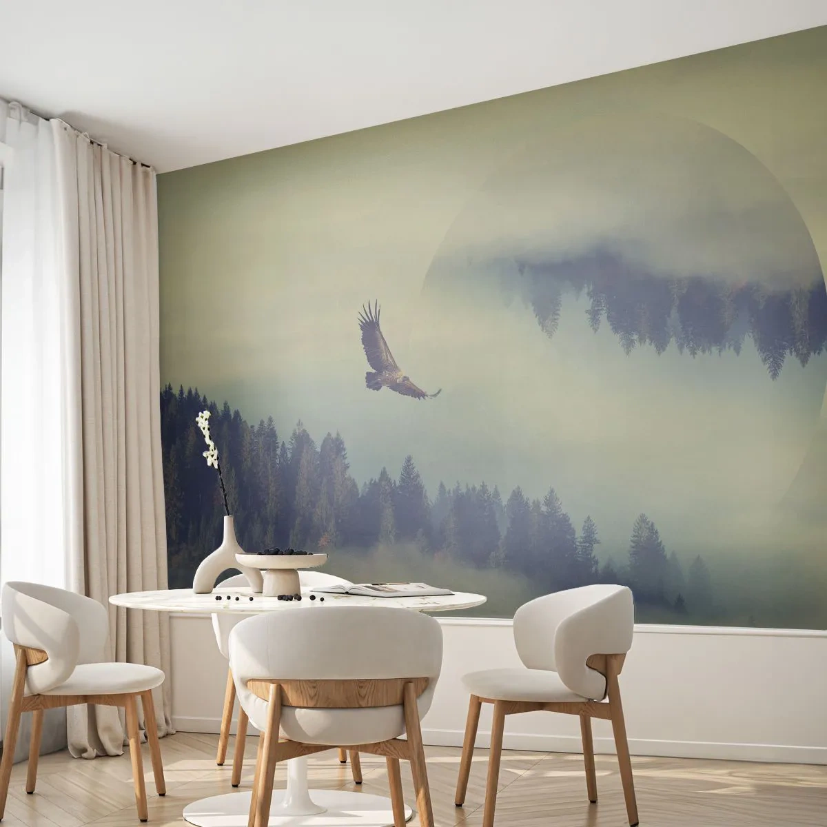 Fotomurali Premium Sand - Ho visto l'ombra dell'aquila - Aquila, Uccello, foresta - 500x350 cm