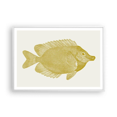 Poster in cornice bianca - Pesce e basta - 100x70 cm