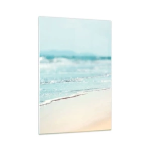 Quadro su vetro - Dolci onde dell'oceano su una spiaggia sabbiosa - 70x100cm - Calore e rumore - Decorazione murale moderna per soggiorno e camera da letto ARTTOR