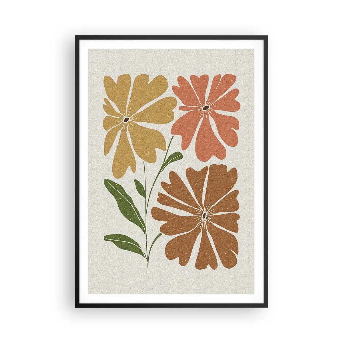 Poster in cornice nera - Natura e geometria - 70x100 cm