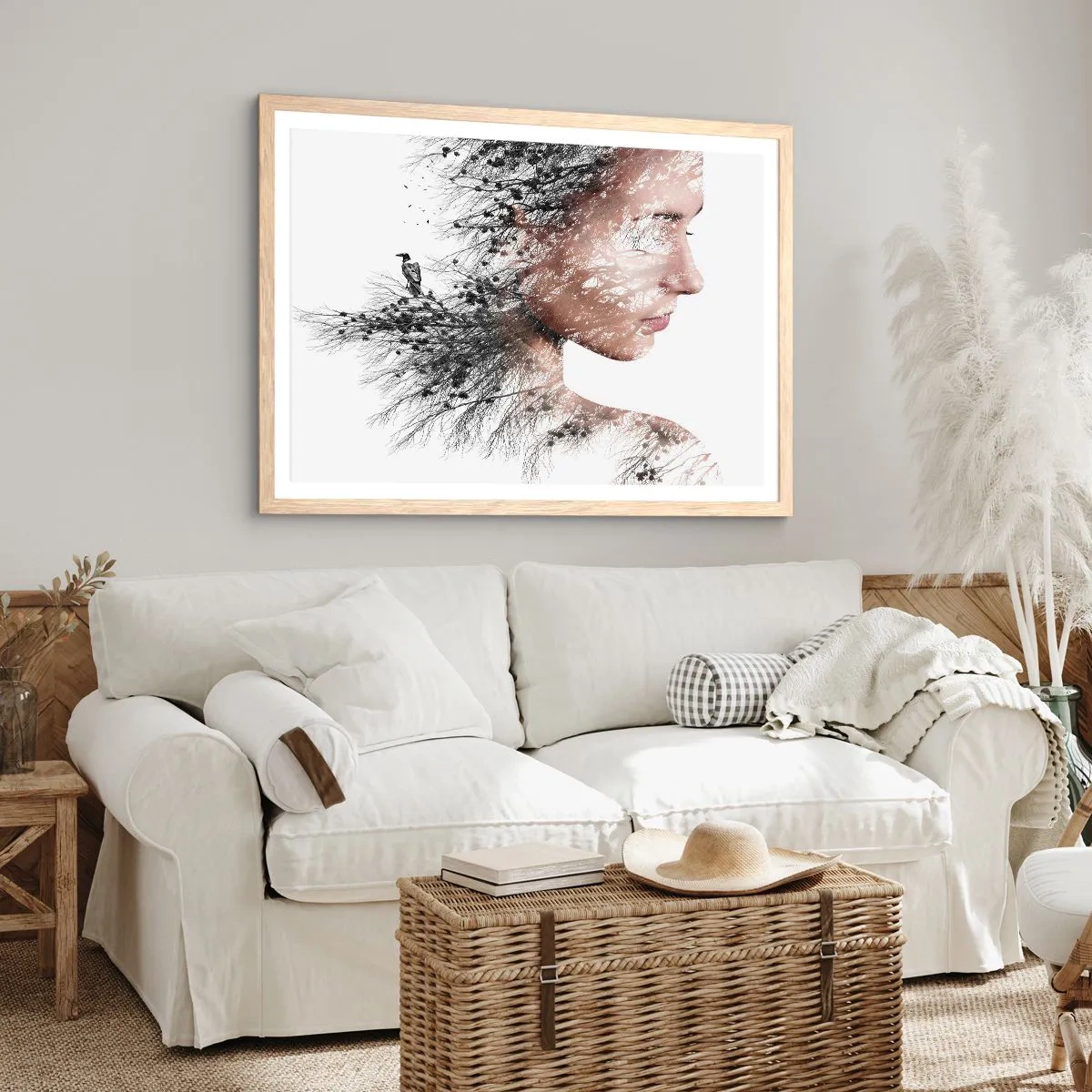 Poster in cornice rovere chiaro - Lo spirito della foresta - 50x40 cm