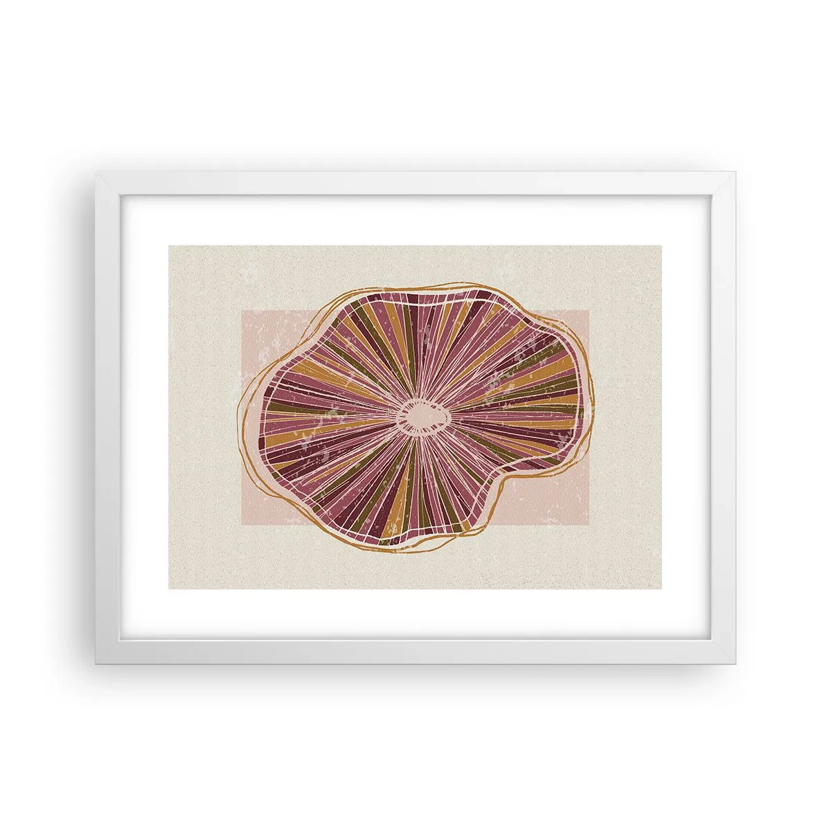 Poster in cornice bianca - Astrazione raggiante - 40x30 cm