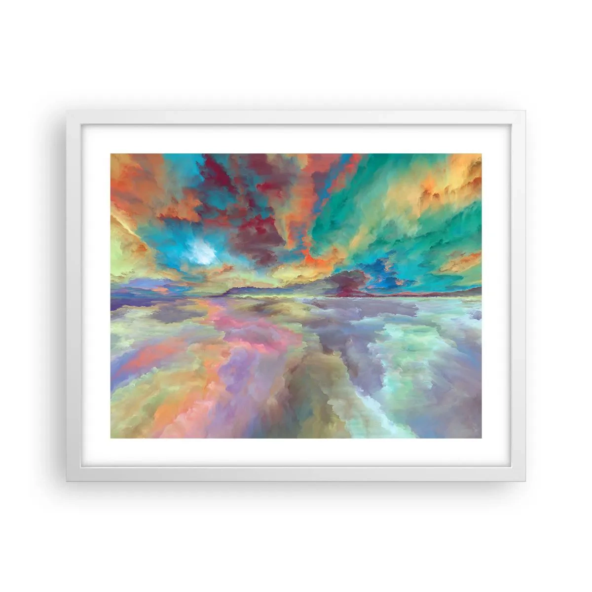 Poster in cornice bianca - Due cieli - 50x40 cm