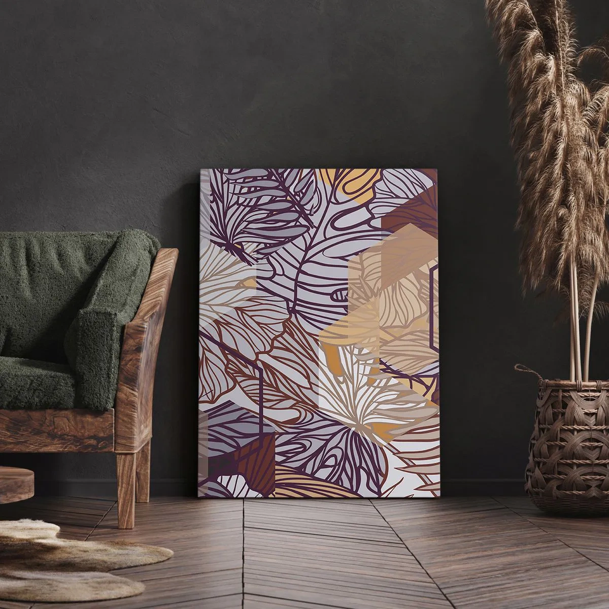 Quadro su tela - Stampe su Tela - Legame impossibile di geometria e natura - 45x80 cm