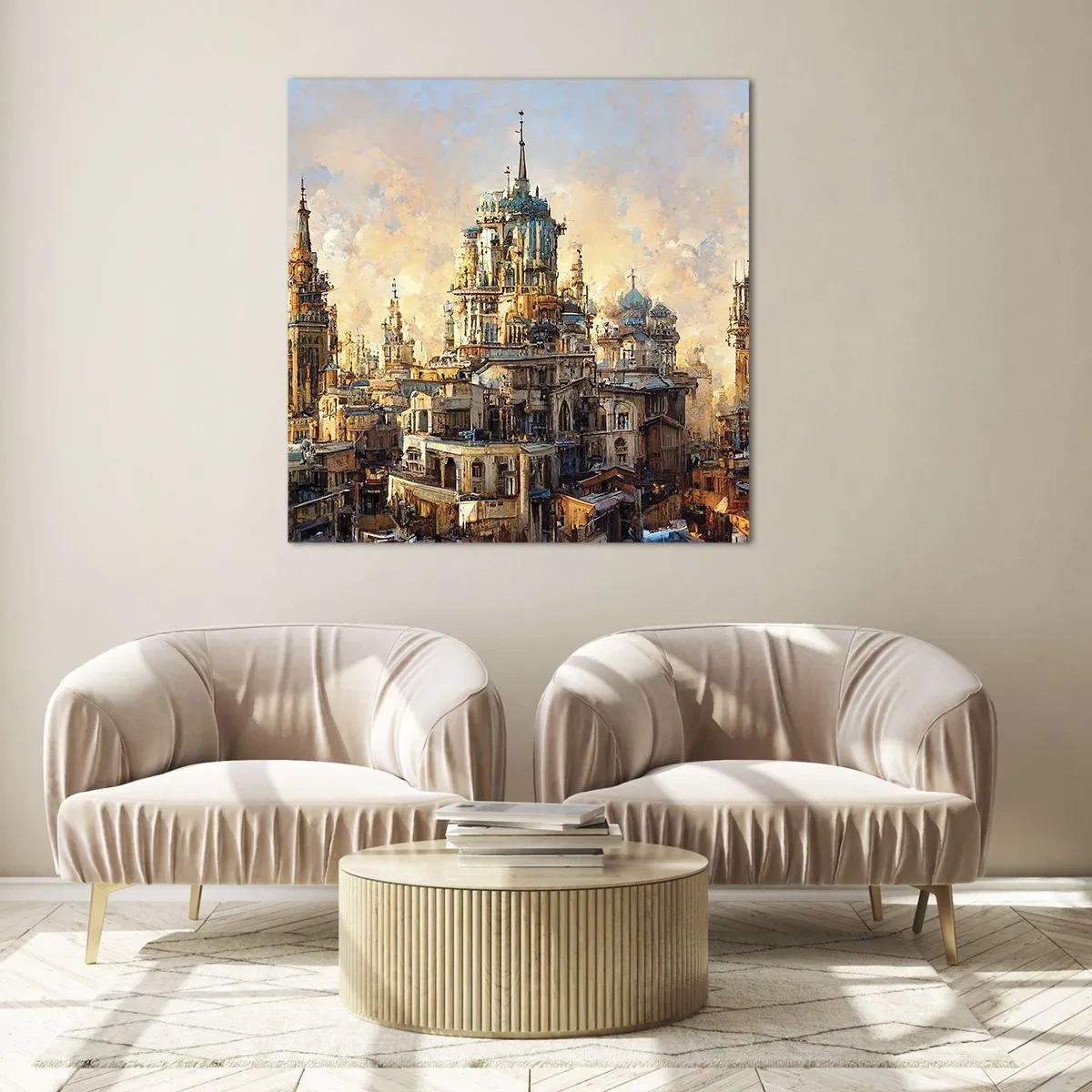 Quadro su vetro - La città delle città - 40x40 cm