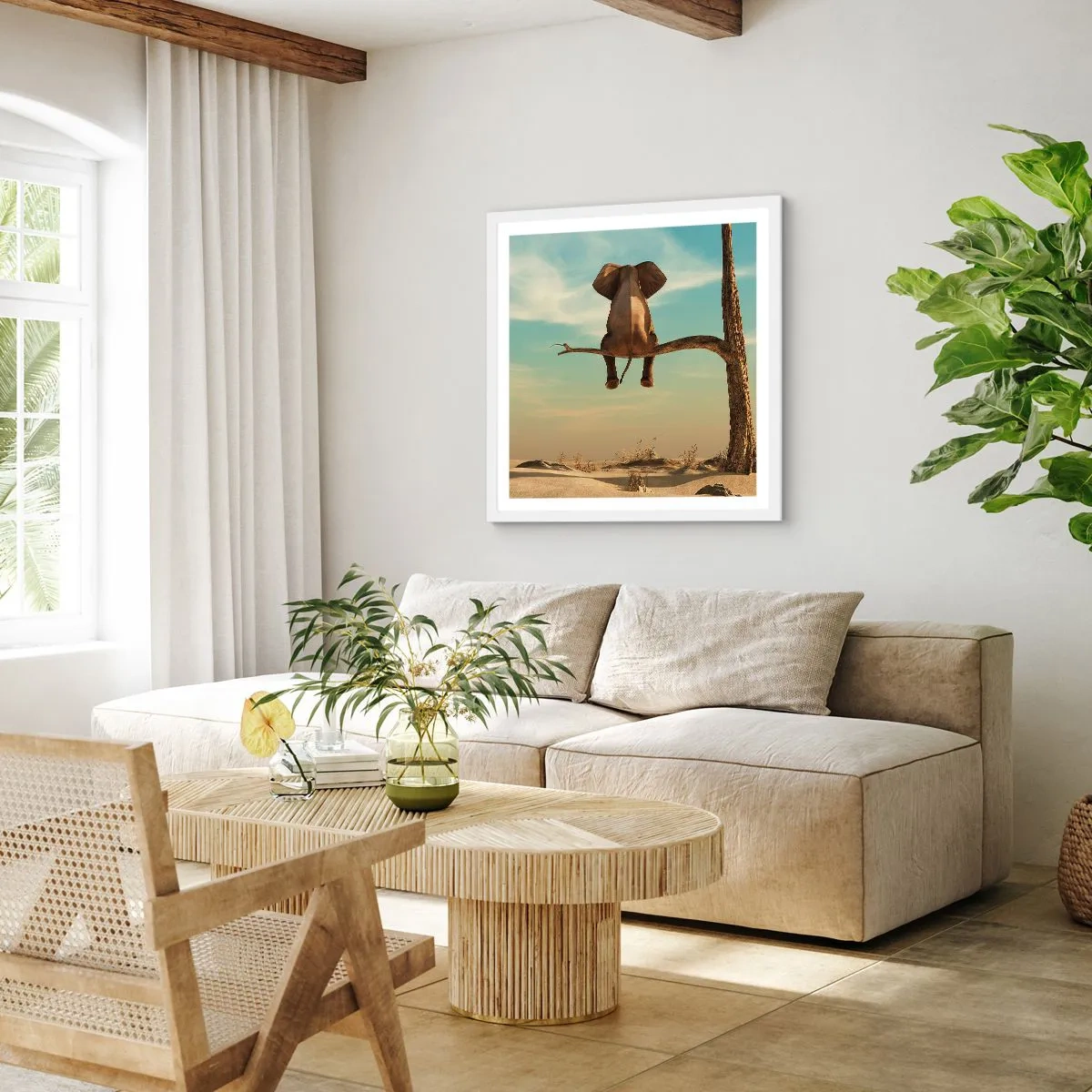 Poster in cornice bianca - Nuovo punto di vista - 40x40 cm