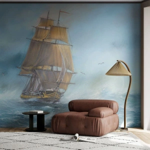 Fotomurali Premium Sand - Frangendo i flutti - Mare, Nave, Nautico - 200x140 cm