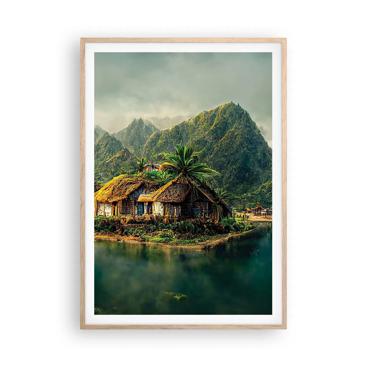 Poster in cornice rovere chiaro - Paradiso tropicale - 70x100 cm