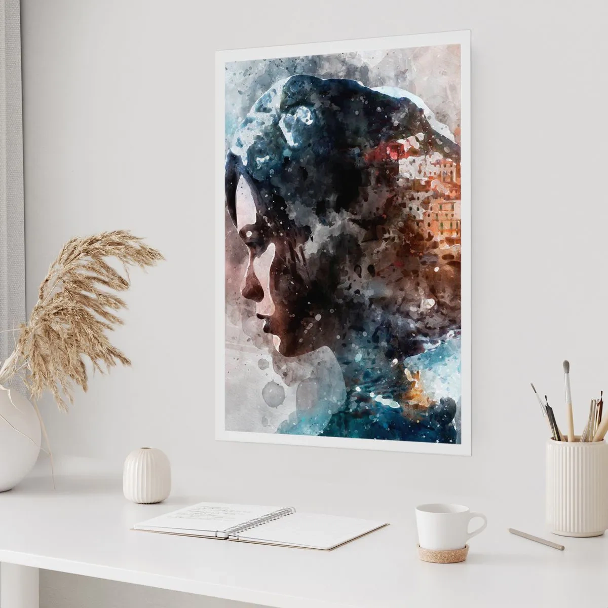 Poster - Racconto su una ragazza con città sullo sfondo - 30x40 cm