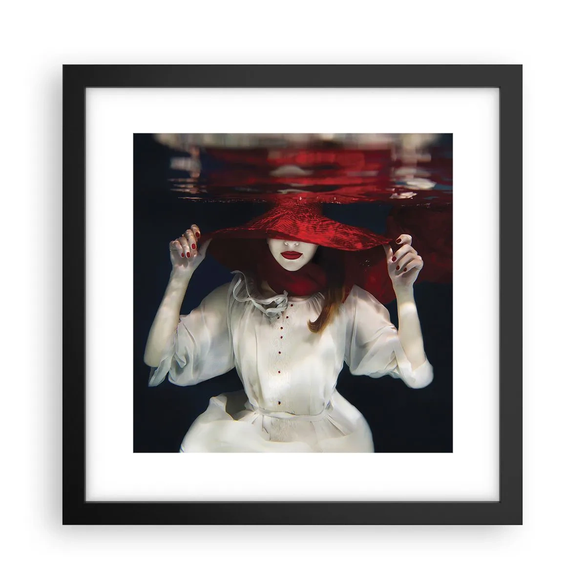 Poster in cornice nera - Donnagatto - 30x30 cm