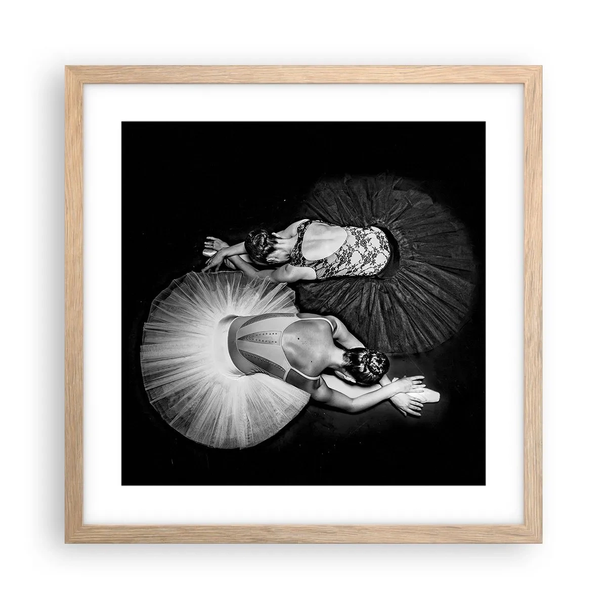 Poster in cornice rovere chiaro - Yin e yang - equilibrio ideale - 40x40 cm