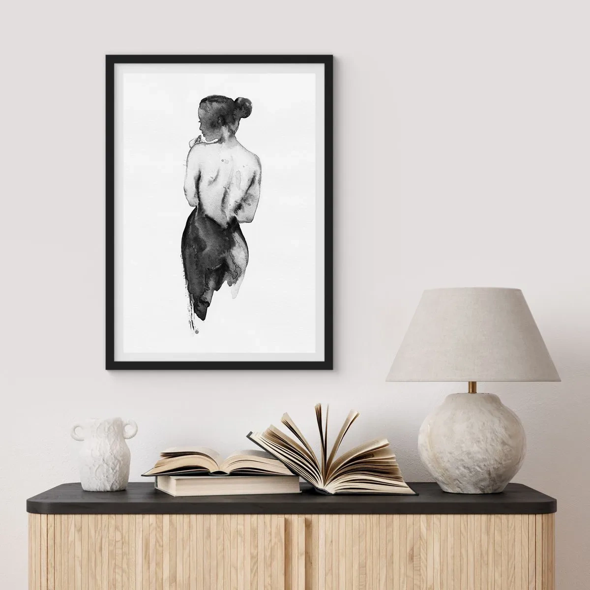 Poster in cornice nera - Accanto a lei il mondo scompare - 40x50 cm