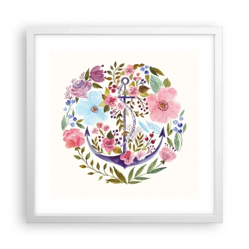 Poster in cornice bianca - Il bel sogno del marinaio - 40x40 cm