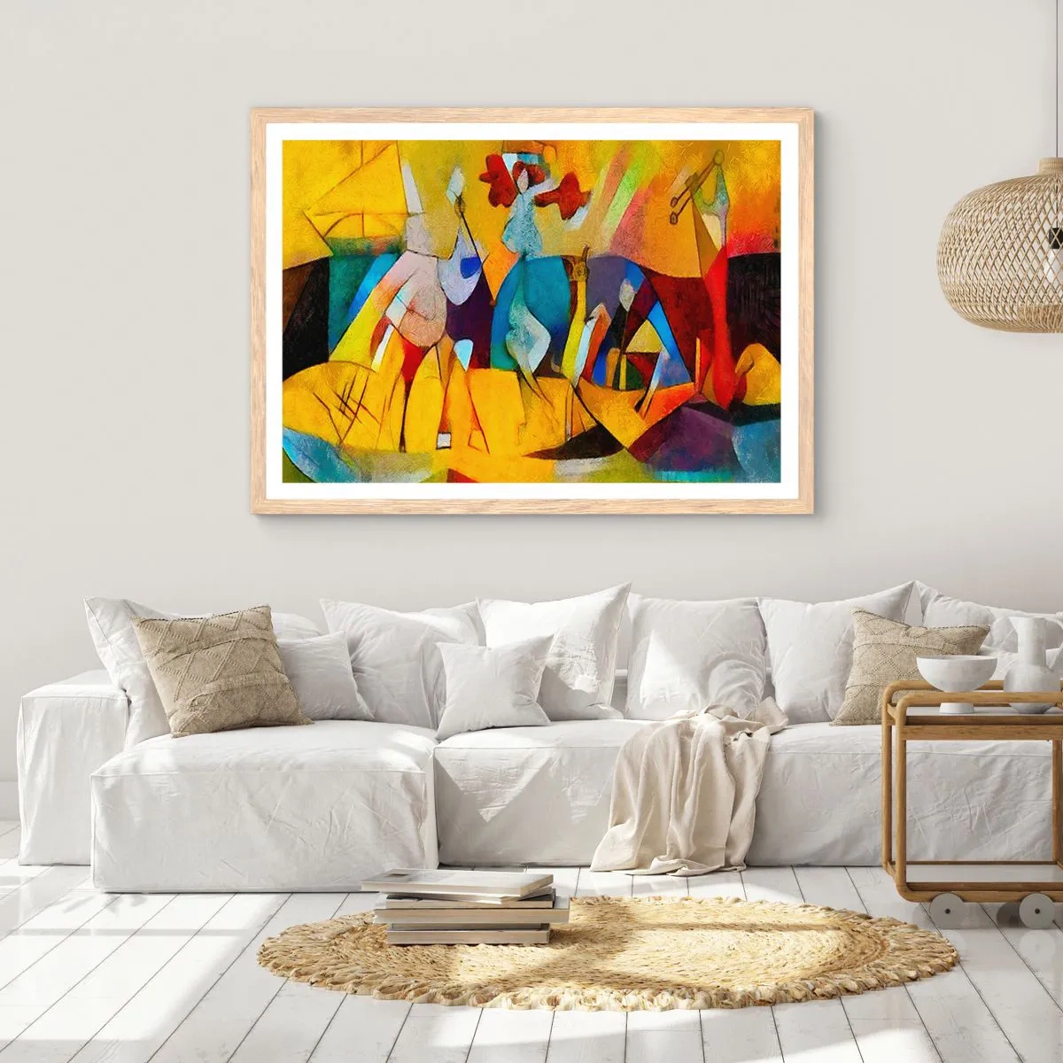 Poster in cornice rovere chiaro - Sole - vita - gioia - 40x30 cm