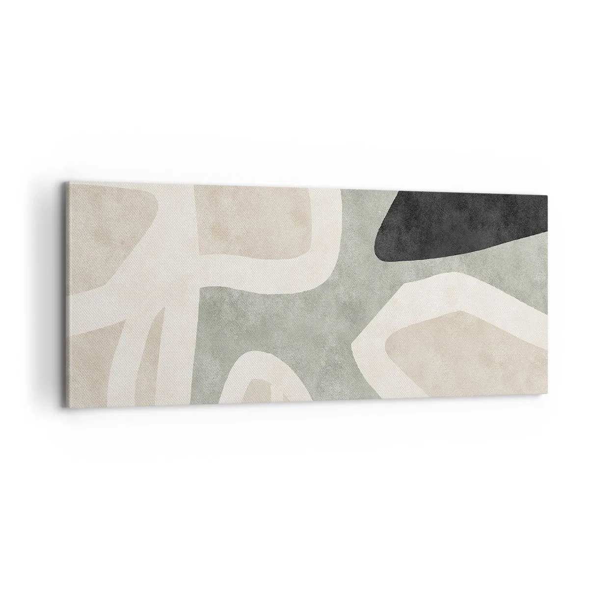 Quadro su tela - Stampe su Tela - Composizione con motivi in nero - 100x40 cm