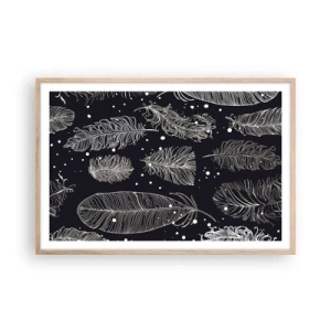 Poster in cornice rovere chiaro - Pizzo piumato - 91x61 cm