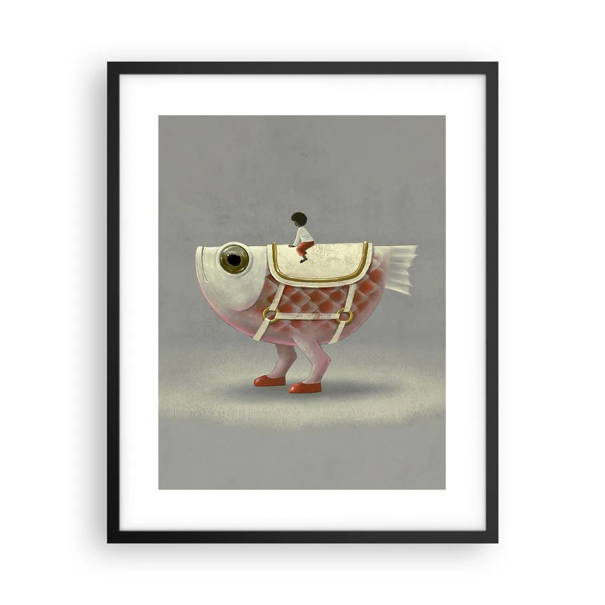 Poster in cornice nera - Il cavaliere del pesce - 40x50 cm