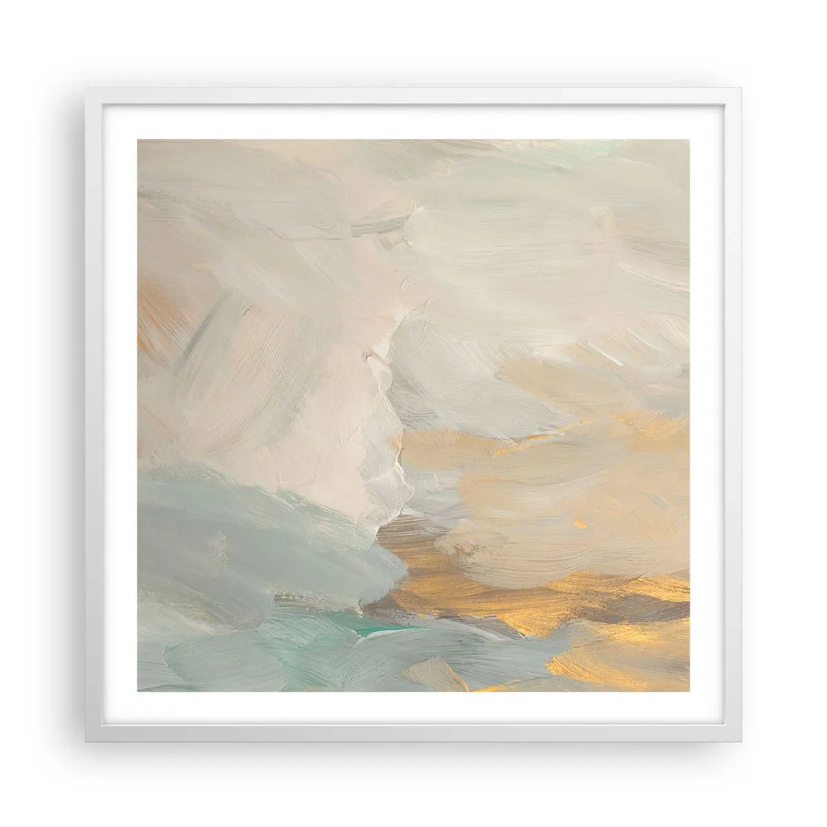 Poster in cornice bianca - Astrazione: il paese della mitezza - 60x60 cm