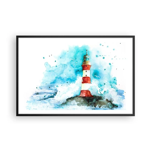 Poster in cornice nera - L'unità dei quattro elementi - 91x61 cm