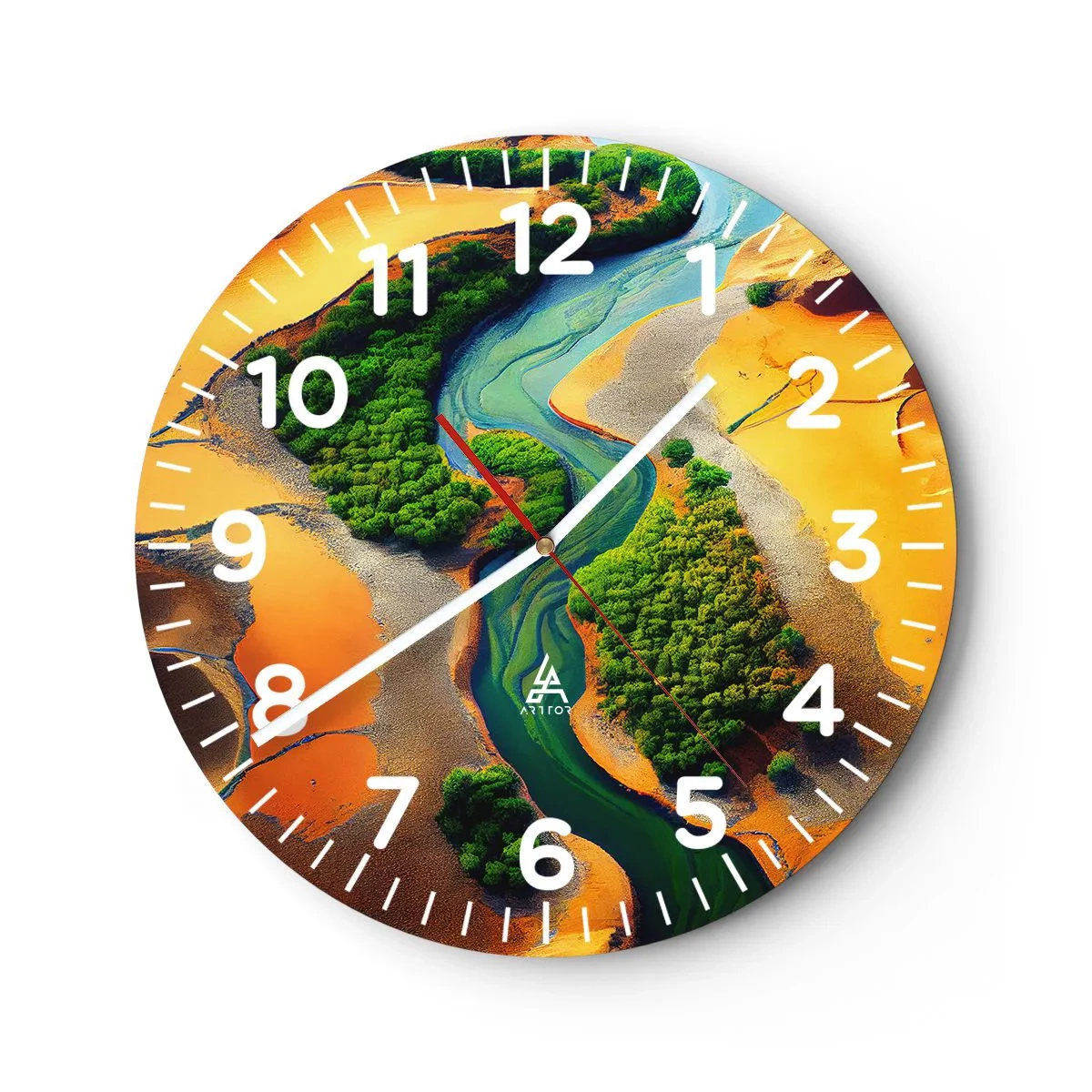 Orologio da parete - Orologio in Vetro - Il fiume della vita - 40x40 cm