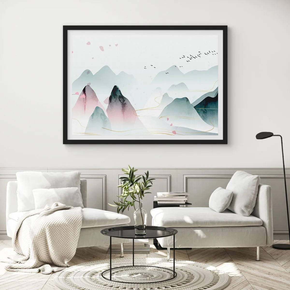 Poster in cornice nera - Oltre le cime - 91x61 cm