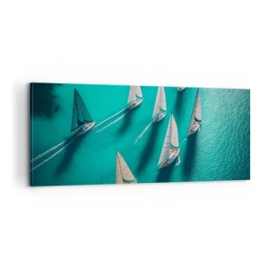 Quadro su tela - Stampe su Tela - In gara con il vento - 100x40 cm