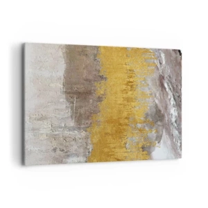 Quadro su tela - Stampe su Tela - Motivo astratto oro e beige - 120x80cm - Soffio dorato - Decorazione murale moderna per soggiorno e camera da letto ARTTOR