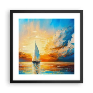 Poster in cornice nera - Navigando nell'oro - 40x40 cm