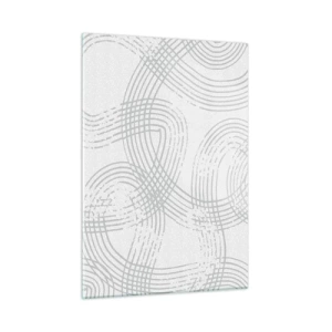 Quadro su vetro - Linee curve astratte in tonalità di grigio su bianco - 50x70cm - Non vi è una via diritta - Decorazione murale moderna per soggiorno e camera da letto ARTTOR