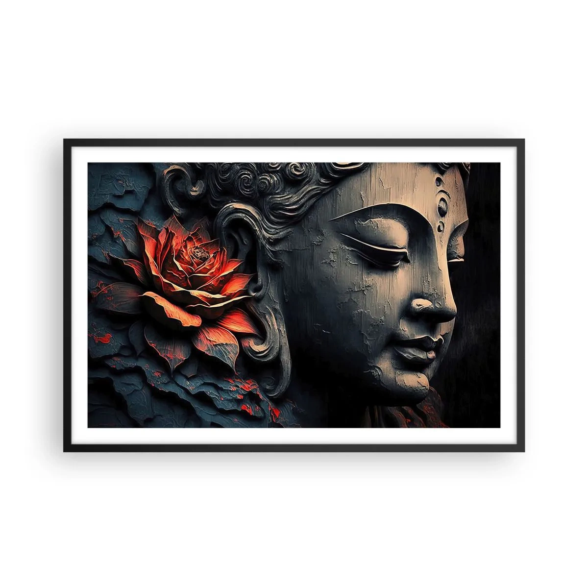 Poster in cornice nera - In armonia con il mondo - 91x61 cm