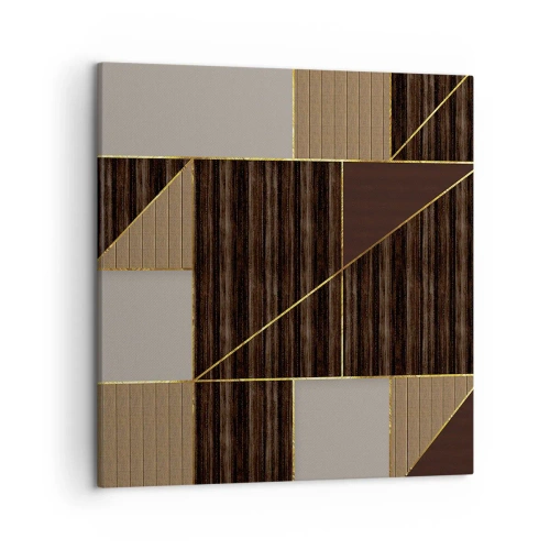 Quadro su tela - Stampe su Tela - Mosaico di marrone e oro - 50x50 cm