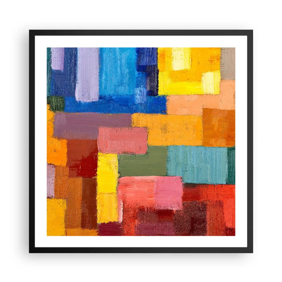 Poster in cornice nera - Ognuno diverso, tutti colorati - 60x60 cm