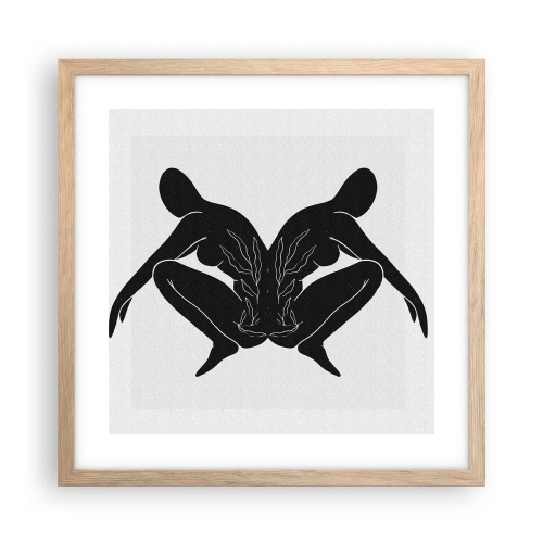 Poster in cornice rovere chiaro - Anima comune - 40x40 cm