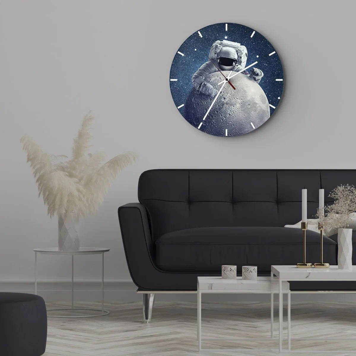 Orologio da parete - Orologio in Vetro - Burlone spaziale - 40x40 cm