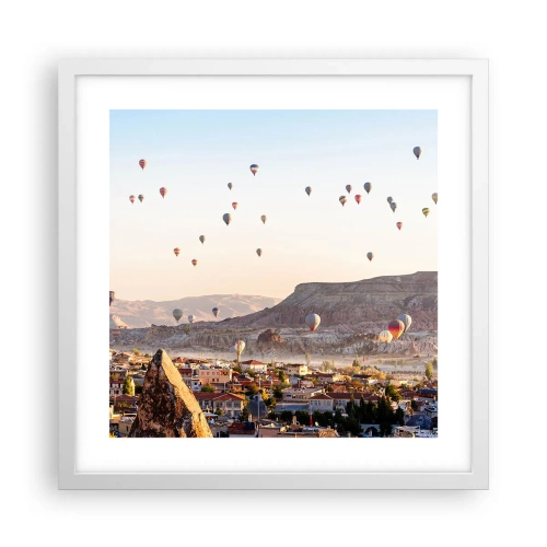 Poster in cornice bianca - Come navi nel cielo - 40x40 cm
