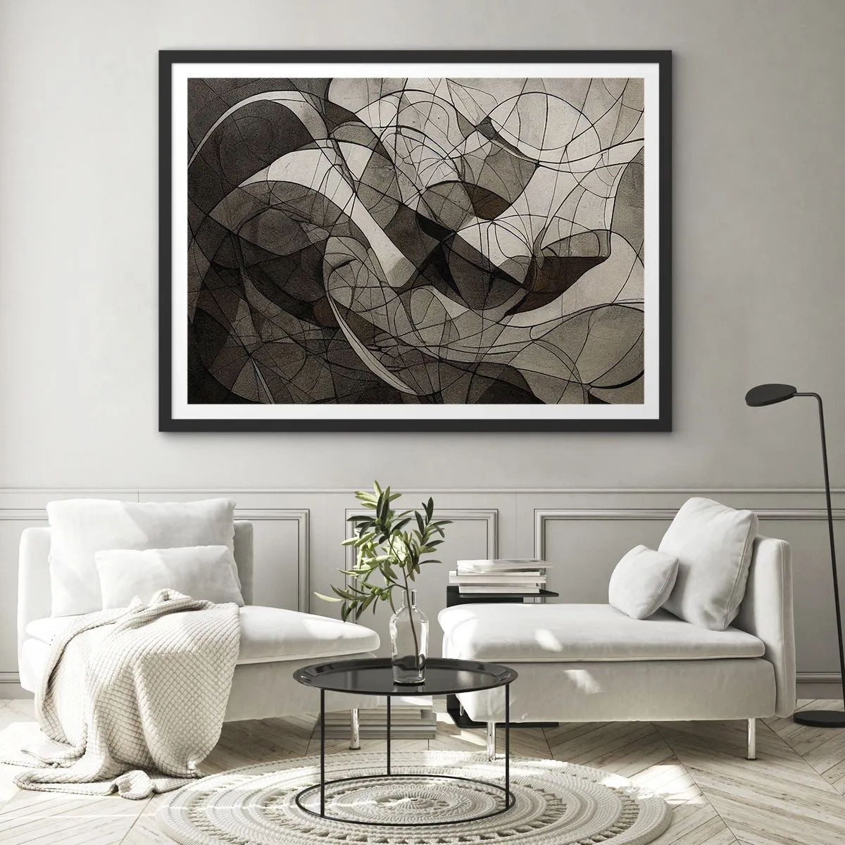 Poster in cornice nera - La circolazione dei colori della terra - 50x40 cm