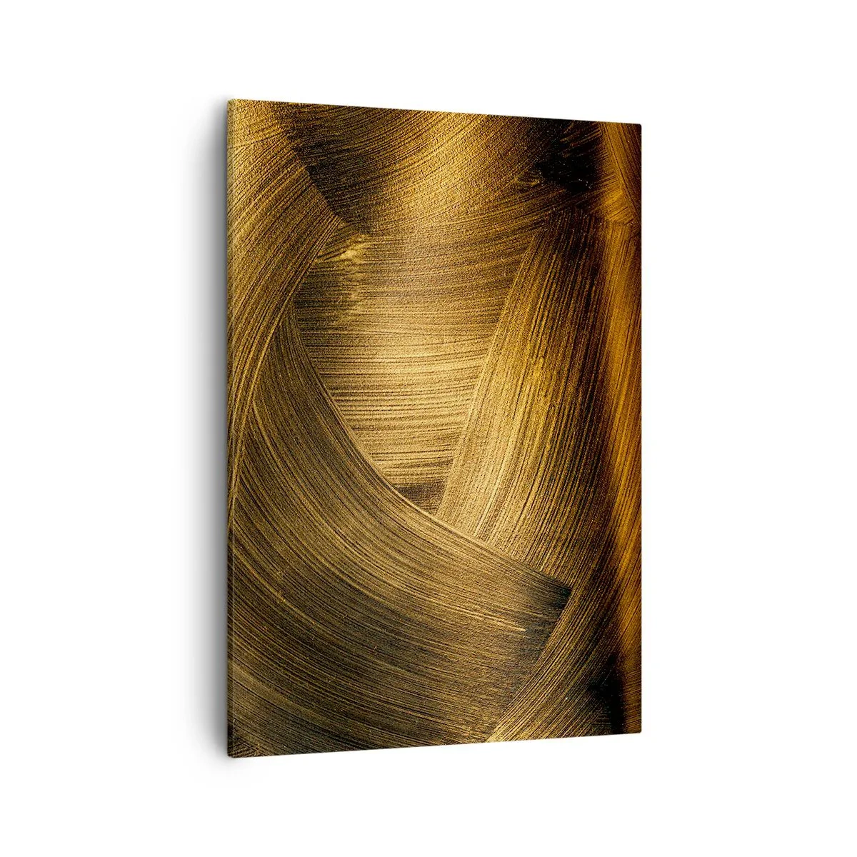 Quadro su tela - Stampe su Tela - Pennellate astratte dorate - 50x70cm - Nel labirinto d'oro - Decorazione murale moderna per soggiorno e camera da letto ARTTOR