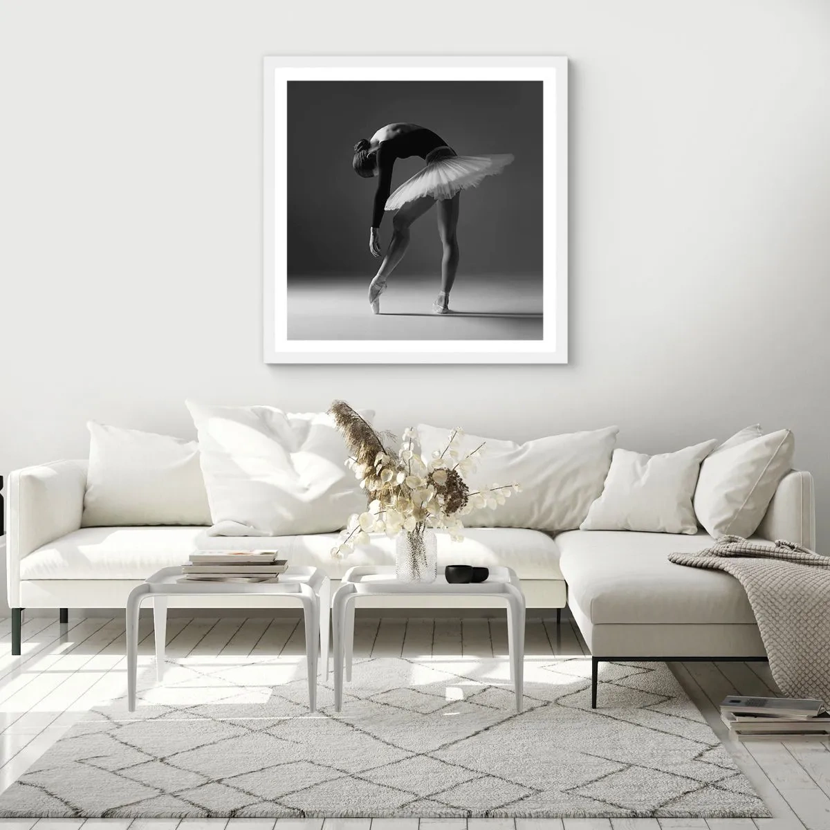 Poster in cornice bianca - Bella ballerina - 40x40 cm