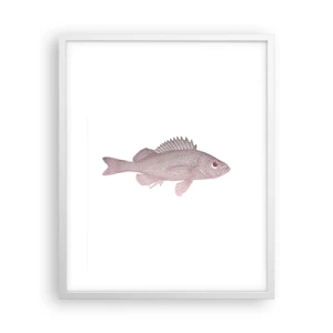 Poster in cornice bianca - Il pesce dagli occhi enormi - 40x50 cm