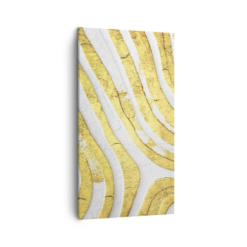 Quadro su tela - Stampe su Tela - Composizione in bianco e oro - 45x80 cm