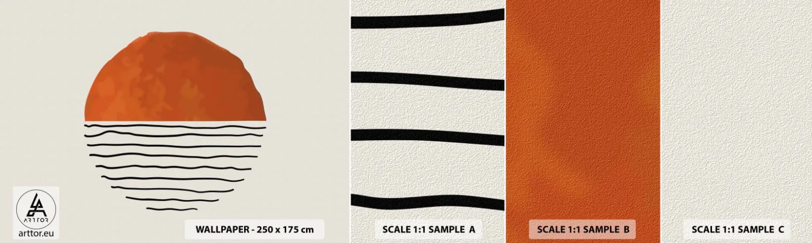 Campione di Fotomurale Adesivo Deluxe Sticker - Atmosfera giapponese - Astrazione, Pezzo, Minimalismo - 100x30 cm