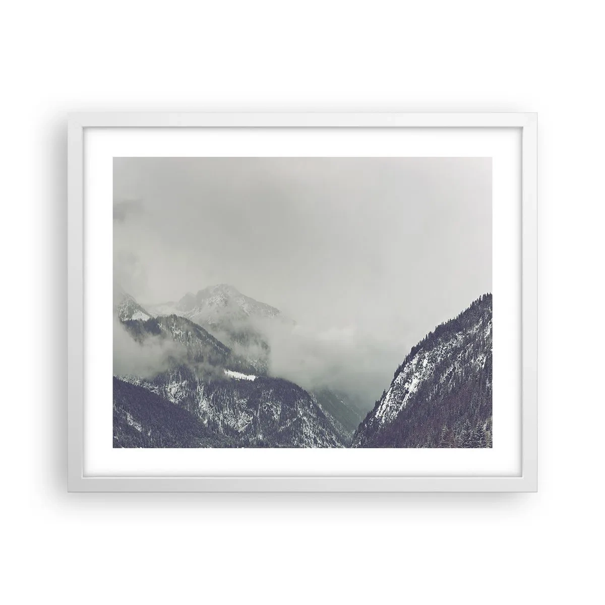 Poster in cornice bianca - La valle delle nebbie - 50x40 cm