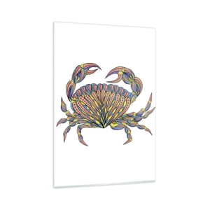 Quadro su vetro - Granchio colorato in stile artistico - 80x120cm - Gioielli del mare - Decorazione murale moderna per soggiorno e camera da letto ARTTOR