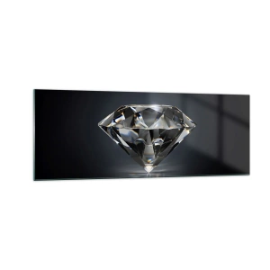 Quadro su vetro - Un'interpretazione artistica di un diamante su uno sfondo scuro - 140x50cm - Best girls friend - Decorazione murale moderna per soggiorno e camera da letto ARTTOR