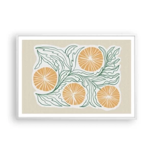 Poster in cornice bianca - Etnicamente con una nota di astrazione - 100x70 cm