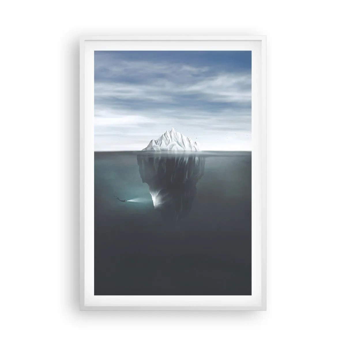 Poster in cornice bianca - Mistero sottomarino - 61x91 cm