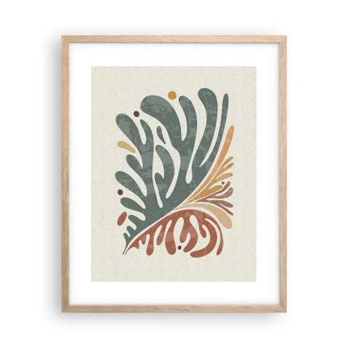 Poster in cornice rovere chiaro - Foglia multicolore - 40x50 cm