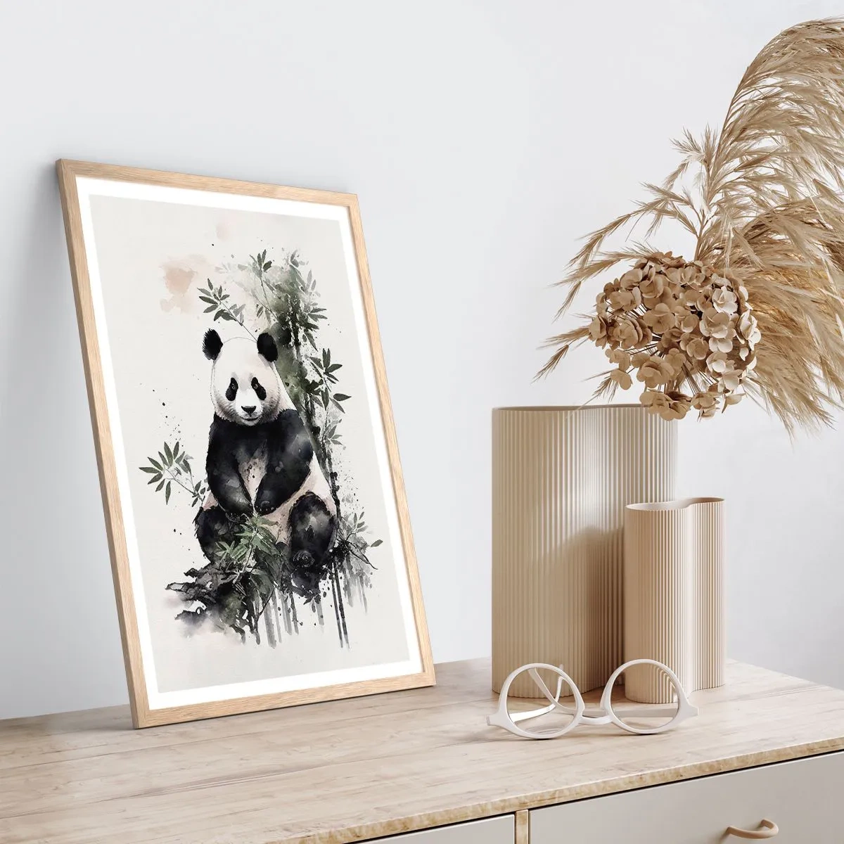 Poster in cornice rovere chiaro - Saluti dalla Cina - 61x91 cm