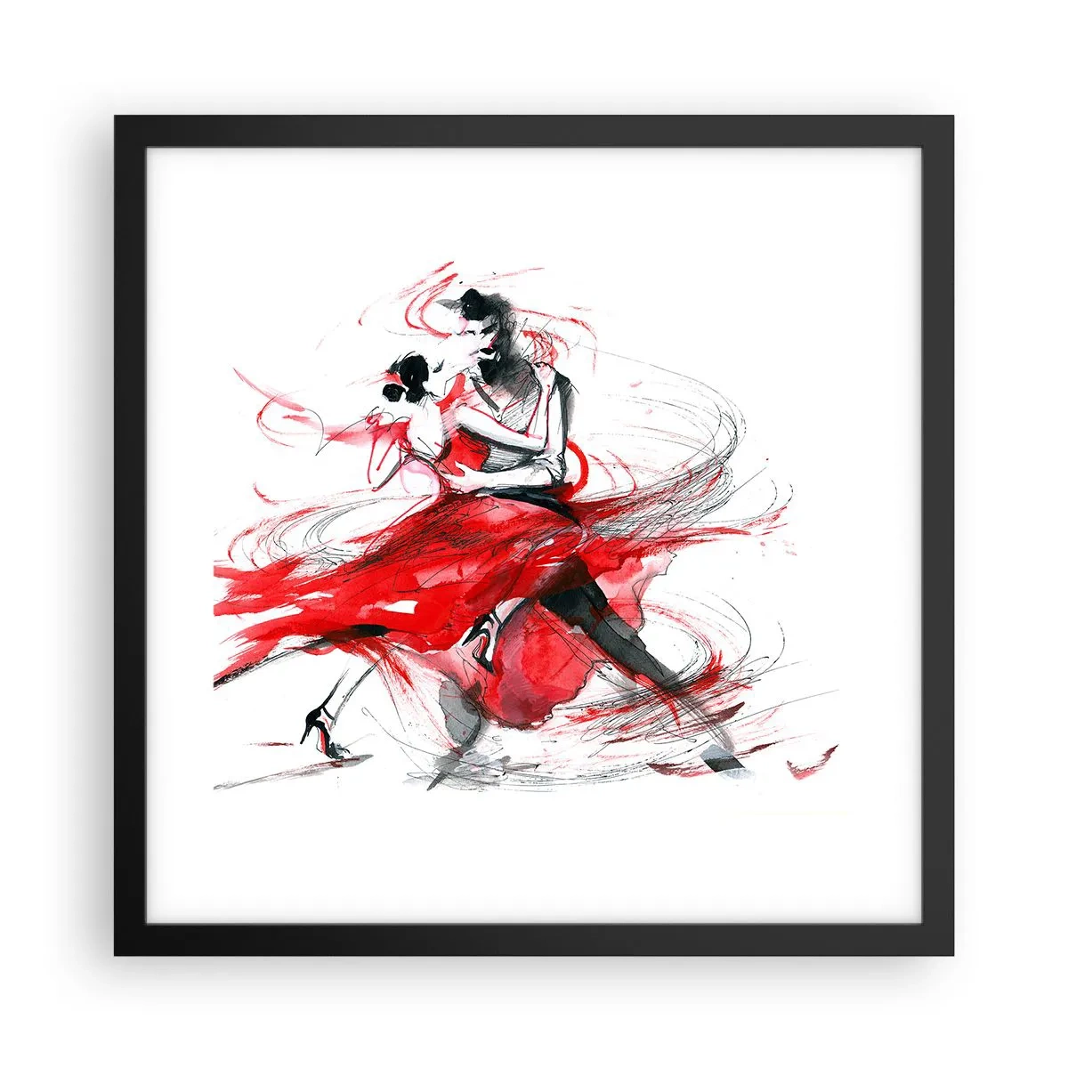 Poster in cornice nera - Tango: il ritmo della passione - 40x40 cm